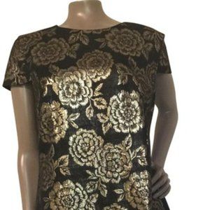 Sam Edelman Black with Gold Flowers Classy Formal